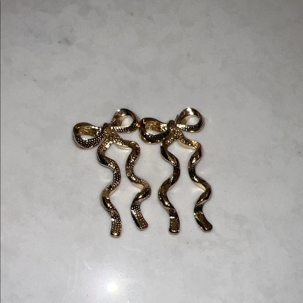 BaubleBar Gold Bow Statement Earrings - Picture 4 of 4